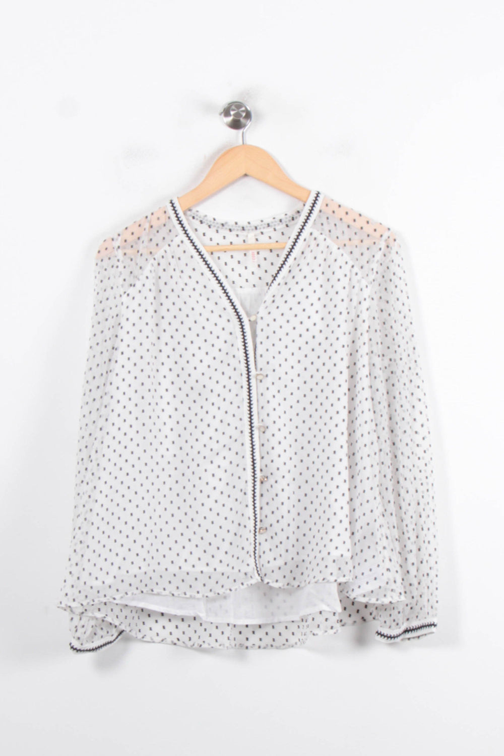 Blouse Blanche à Pois Noirs - Taille M/38 de la marque I.Code | PARAD80318 - Vendu par Paradigme - Image 2