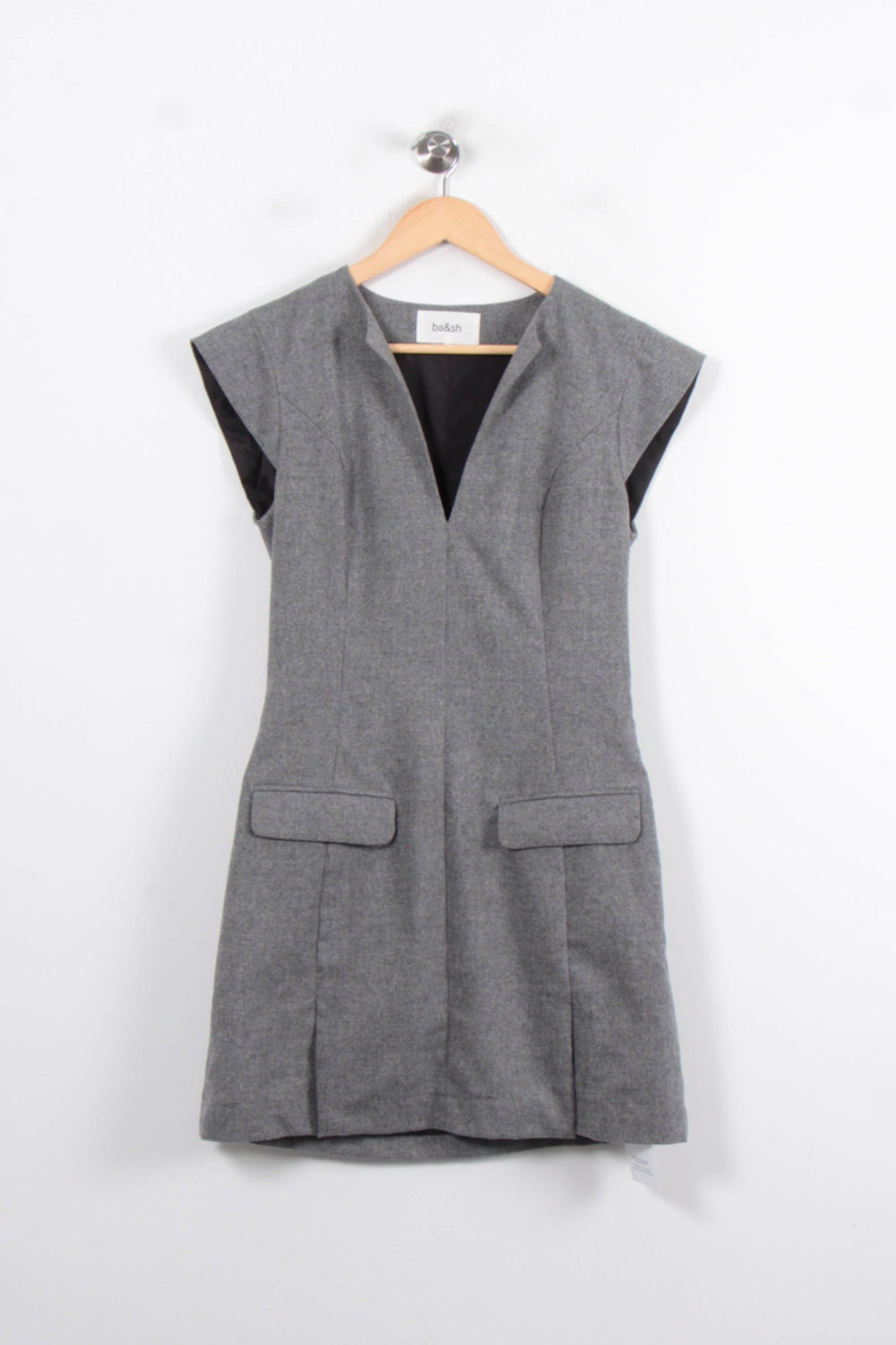 Robe Droite Grise - Taille M/38 de la marque ba&sh | PARAD80323 - Vendu par Paradigme - Image 2