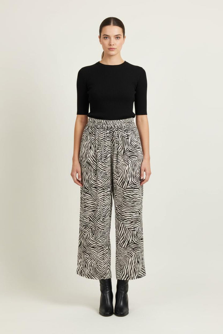 Pantalon Large Noir et Beige - Taille S/36 de la marque Caroll | PARAD80328 - Vendu par Paradigme - Image 1