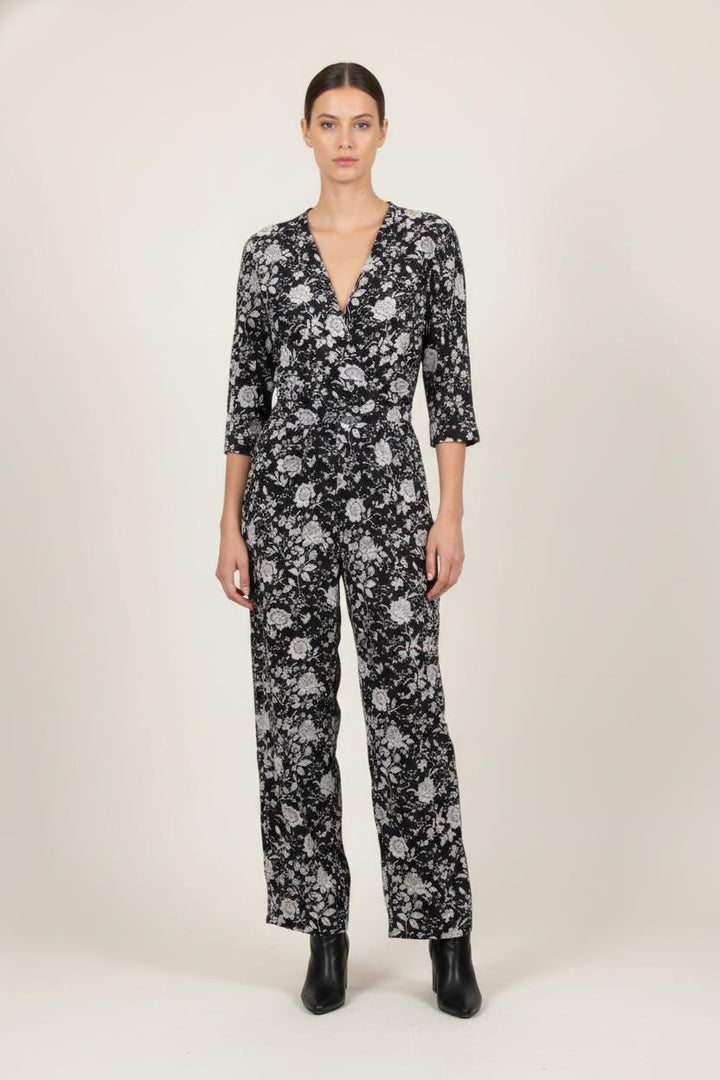 Combinaison Fleurie Noire et Blanche - Taille XL/42 de la marque ZAPA | PARAD80332 - Vendu par Paradigme - Image 1