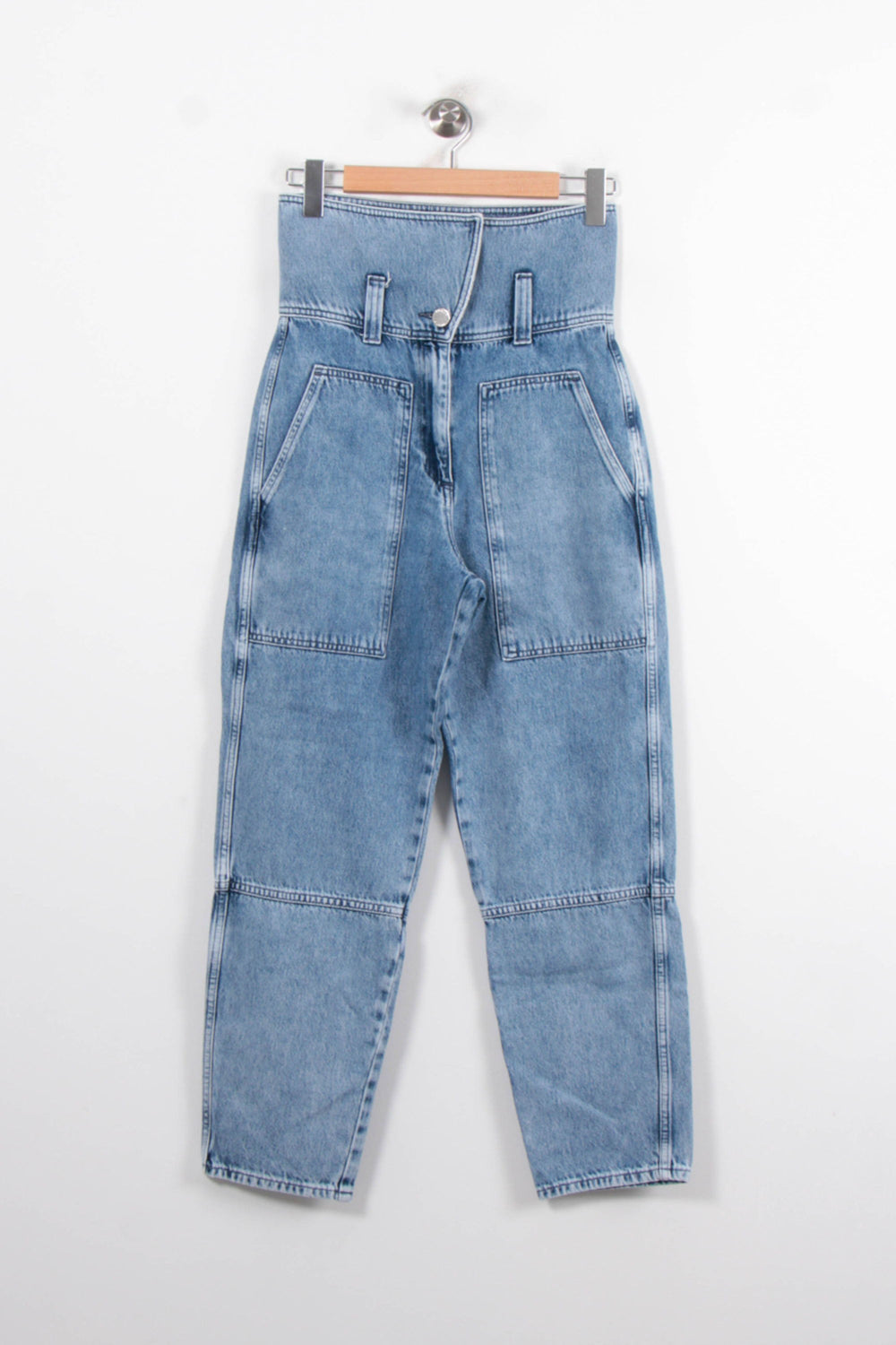 Jean Taille Haute Bleu - Taille S/36 de la marque Claudie Pierlot | PARAD80366 - Vendu par Paradigme - Image 2