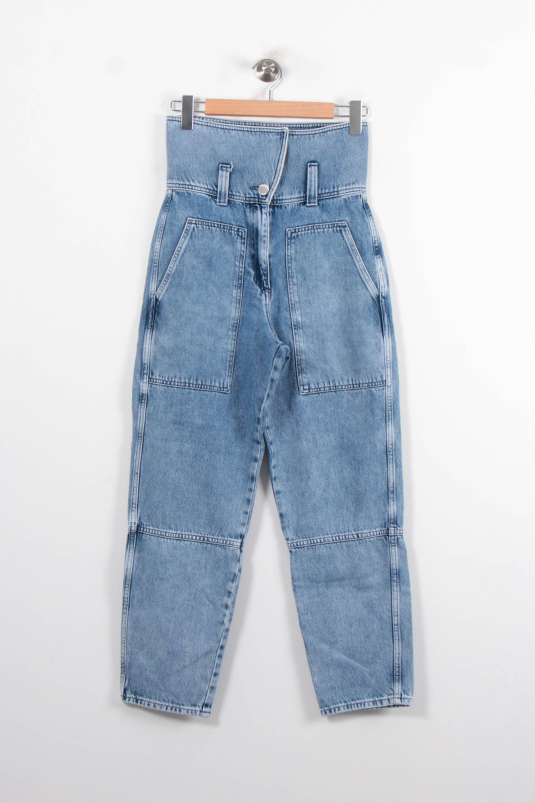 Jean Taille Haute Bleu - Taille S/36 de la marque Claudie Pierlot | PARAD80366 - Vendu par Paradigme - Image 2