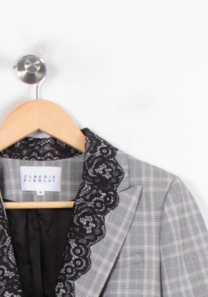 Veste Grise et Noire - Taille L/40 de la marque Claudie Pierlot | PARAD80397 - Vendu par Paradigme - Image 3