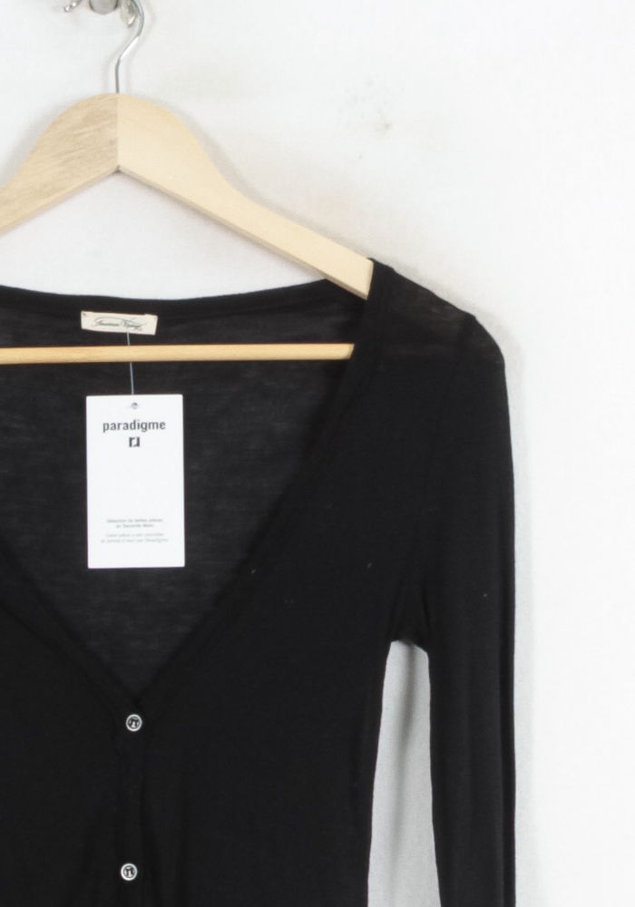 Cardigan Noir - Taille M/38 de la marque American Vintage | PARAD80409 - Vendu par Paradigme - Image 3