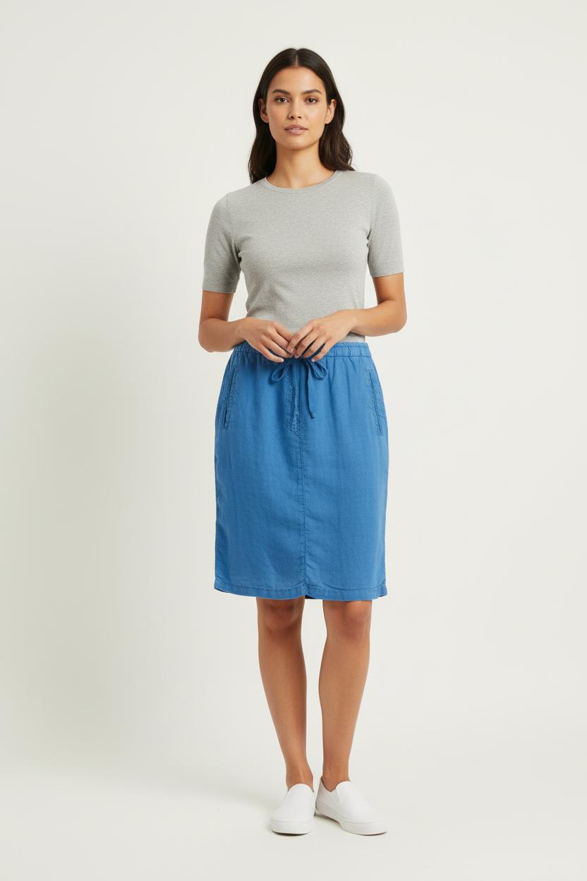 Jupe Droite Bleue - Taille L/40 de la marque Caroll | PARAD80422 - Vendu par Paradigme - Image 1