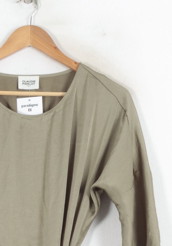 Robe Longue Kaki - Taille S/36 de la marque Claudie Pierlot | PARAD80424 - Vendu par Paradigme - Image 3