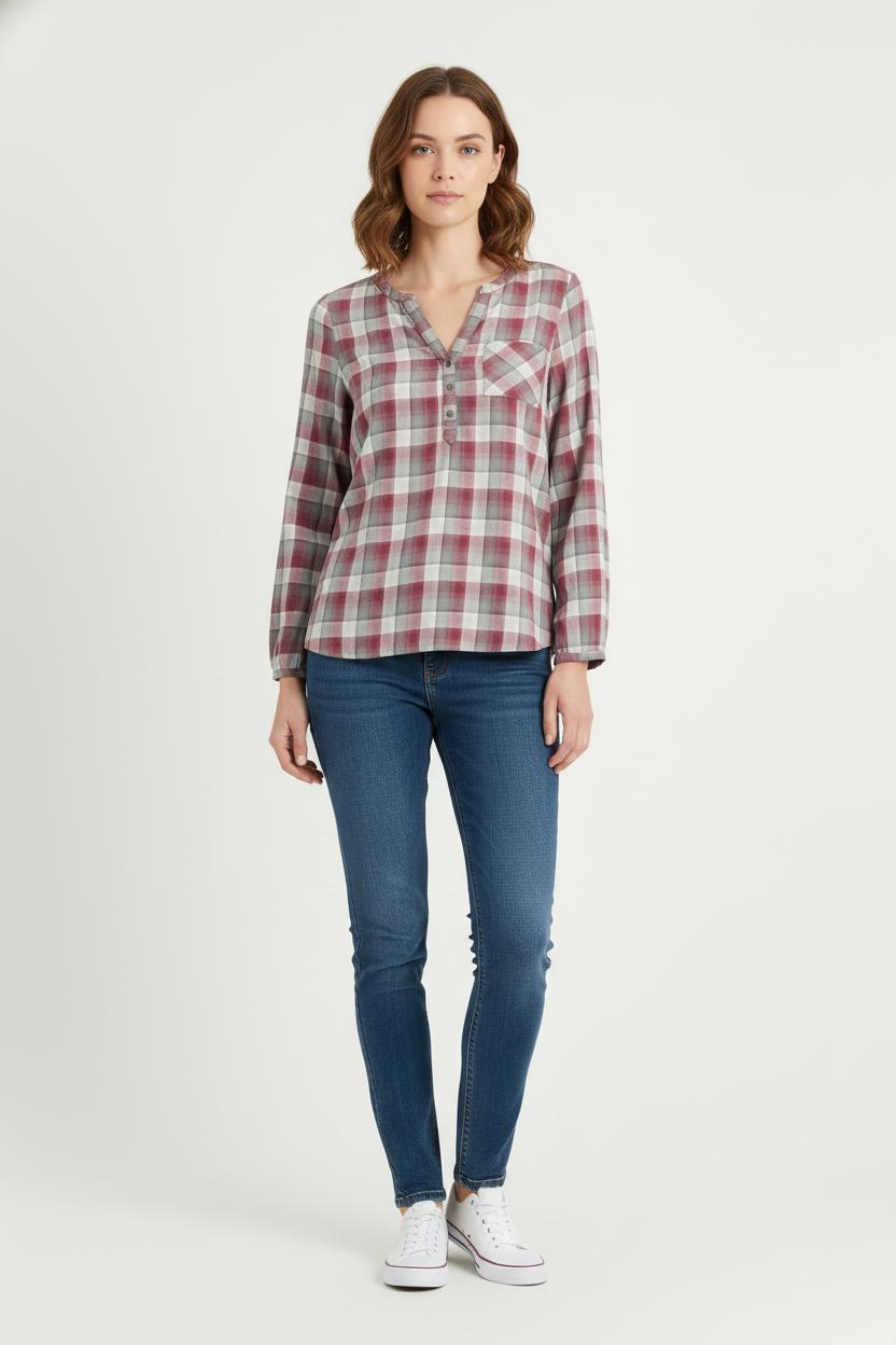 Chemise À Carreaux Rouge et Grise - Taille M/38 de la marque Maison 123 | PARAD80434 - Vendu par Paradigme - Image 1