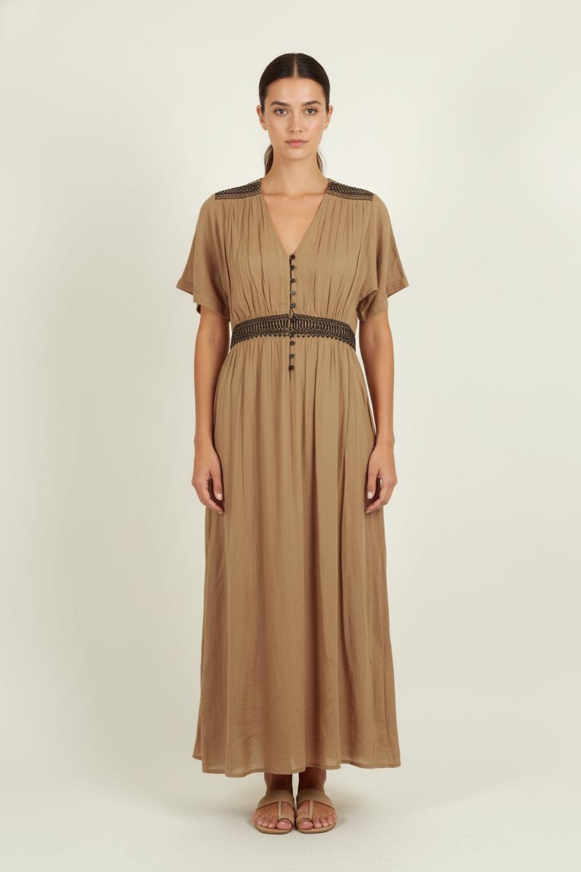 Robe Longue Marron - Taille M/38 de la marque ba&sh | PARAD80445 - Vendu par Paradigme - Image 1