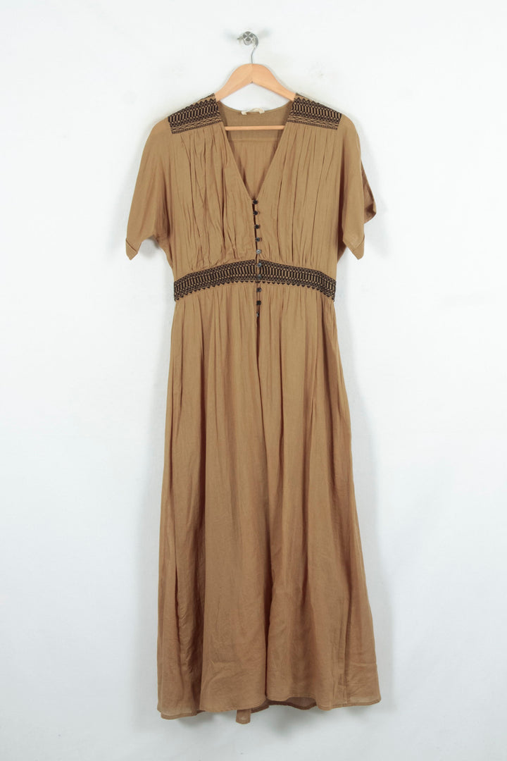 Robe Longue Marron - Taille M/38 de la marque ba&sh | PARAD80445 - Vendu par Paradigme - Image 2