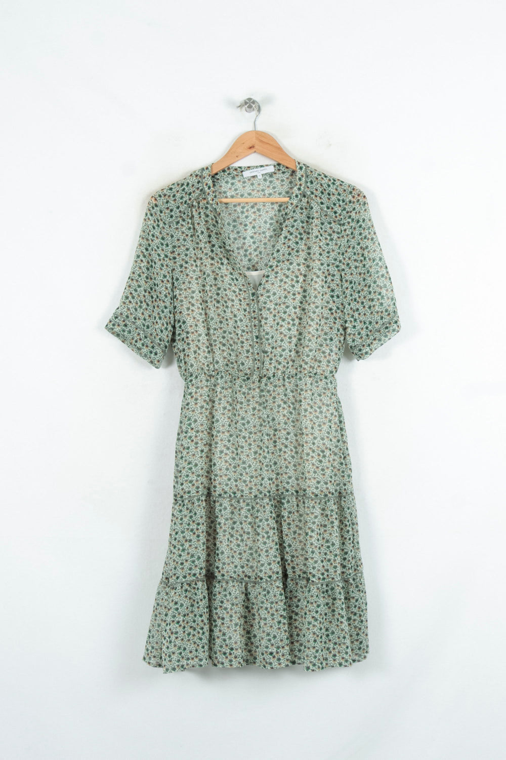 Robe Fleurie Verte - Taille M/38 de la marque Gerard Darel | PARAD80447 - Vendu par Paradigme - Image 2