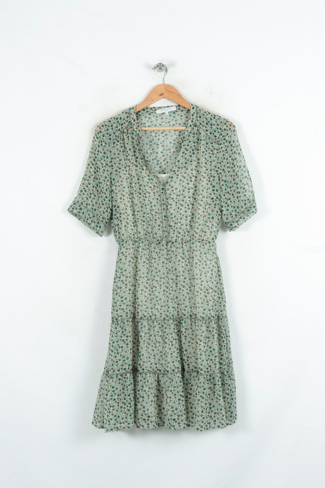 Robe Fleurie Verte - Taille M/38 de la marque Gerard Darel | PARAD80447 - Vendu par Paradigme - Image 2