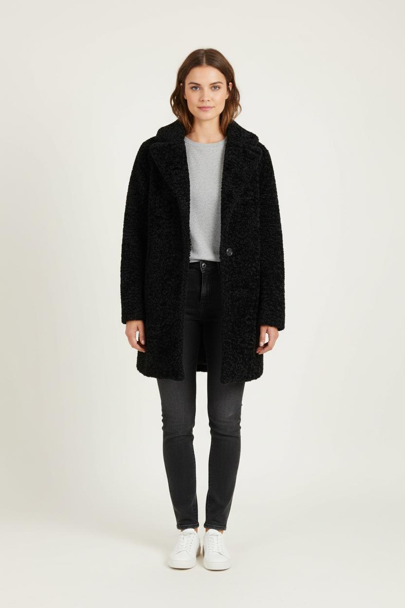 Manteau Bouclé Noir - Taille XS/34 de la marque Samsoe Samsoe | PARAD80449 - Vendu par Paradigme - Image 1