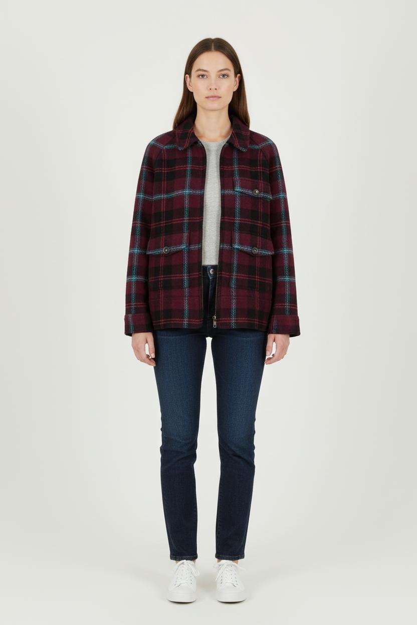 Veste à Carreaux Bordeaux et Noir - Taille XS/34 de la marque Soeur | PARAD80451 - Vendu par Paradigme - Image 1