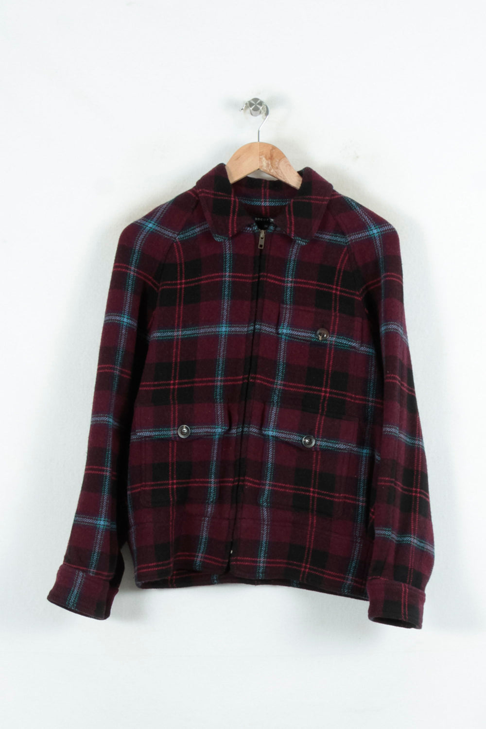 Veste à Carreaux Bordeaux et Noir - Taille XS/34 de la marque Soeur | PARAD80451 - Vendu par Paradigme - Image 2