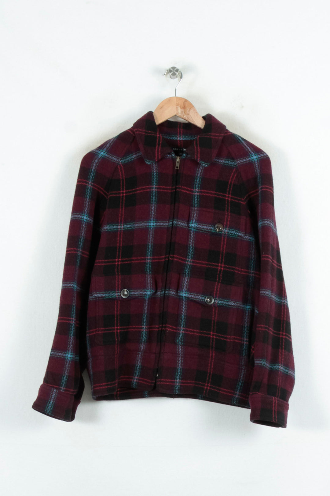 Veste à Carreaux Bordeaux et Noir - Taille XS/34 de la marque Soeur | PARAD80451 - Vendu par Paradigme - Image 2