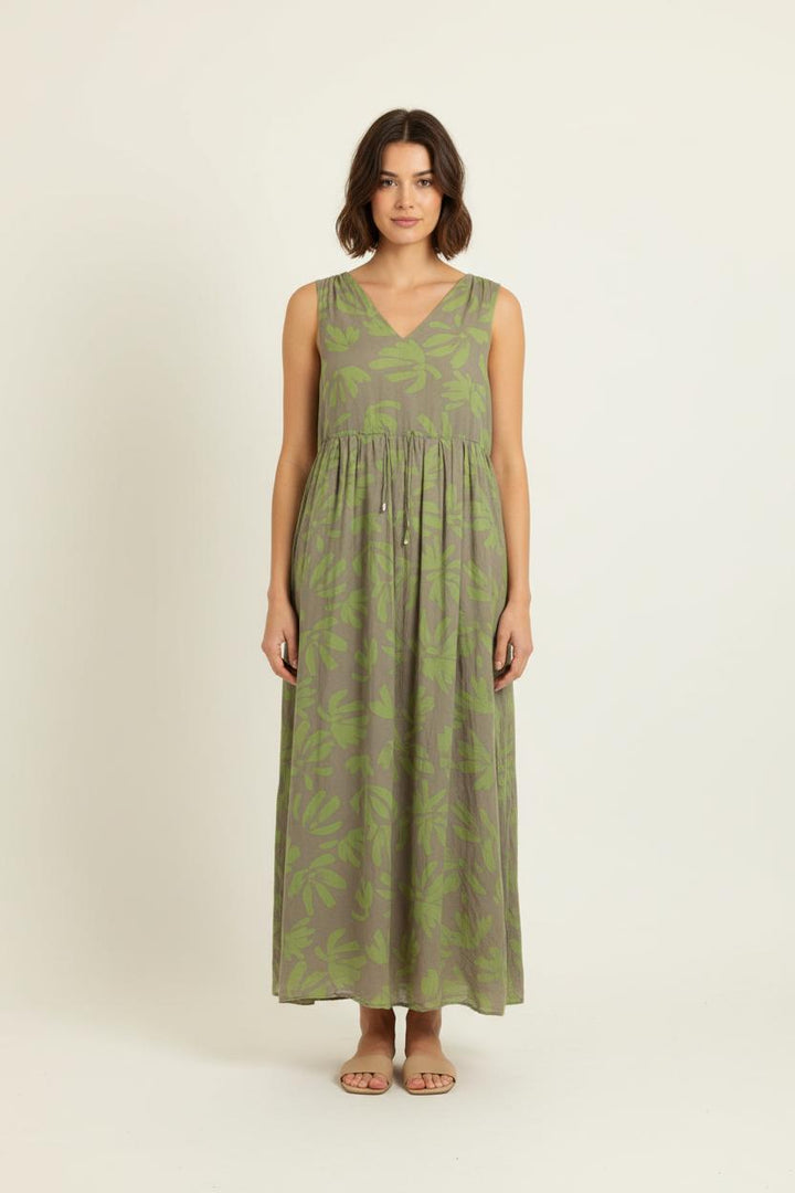 Robe Longue Grise et Verte - Taille S/36 de la marque Sud express | PARAD80454 - Vendu par Paradigme - Image 1