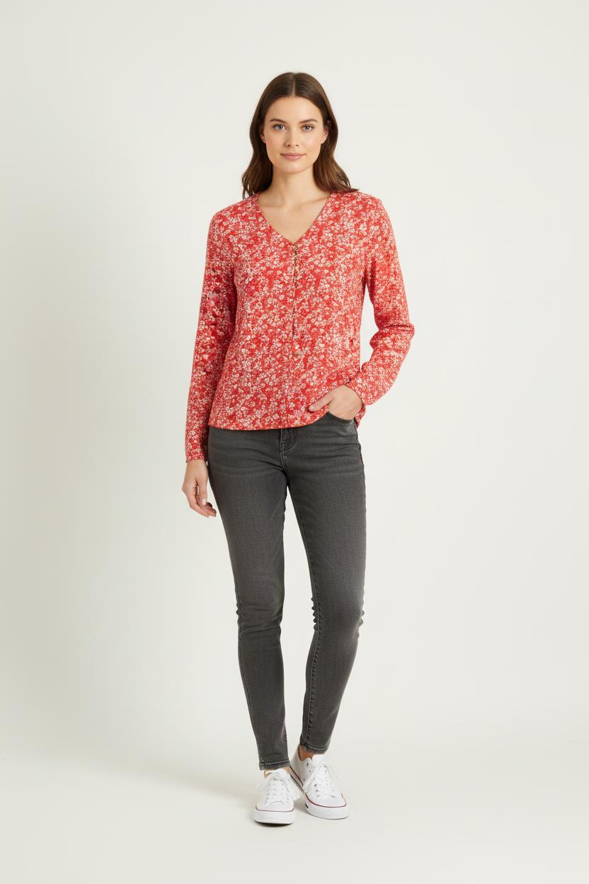Blouse Rouge et Blanche - Taille S/36 de la marque Caroll | PARAD80455 - Vendu par Paradigme - Image 1