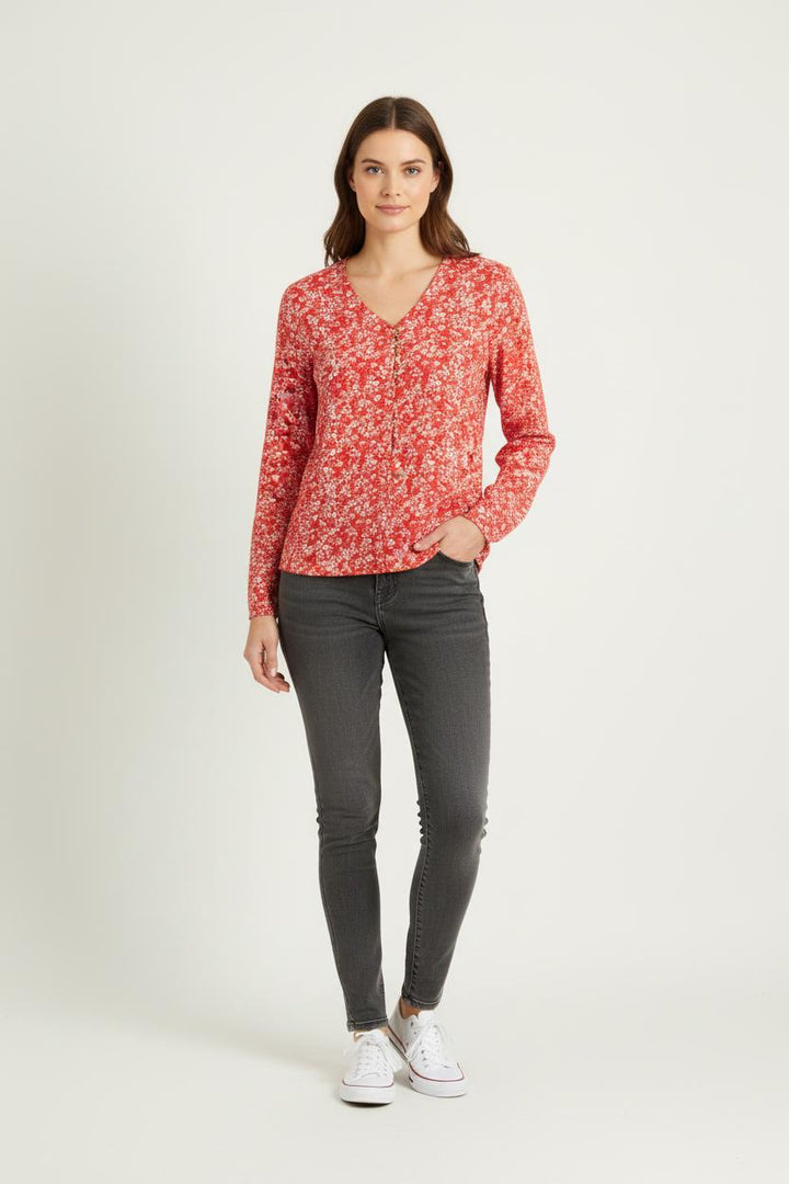 Blouse Rouge et Blanche - Taille S/36 de la marque Caroll | PARAD80455 - Vendu par Paradigme - Image 1