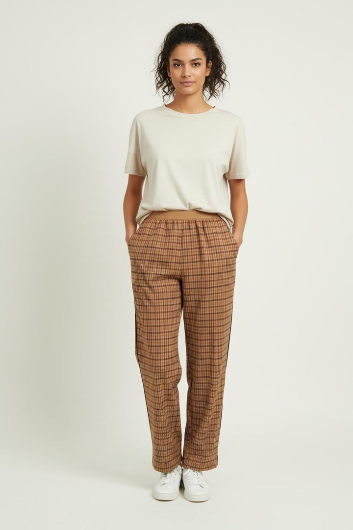 Pantalon Carreaux Marron et Rouge - Taille S/36 de la marque La Fée Maraboutée | PARAD80457 - Vendu par Paradigme - Image 1