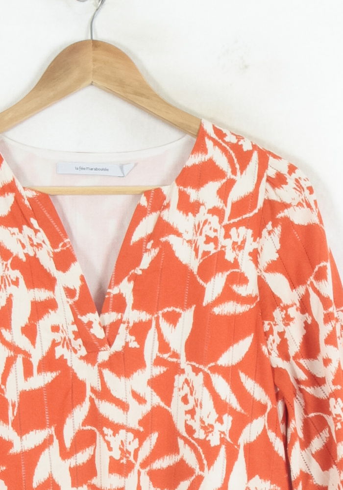 Robe Orange et Blanche - Taille S/36 de la marque La Fée Maraboutée | PARAD80462 - Vendu par Paradigme - Image 3