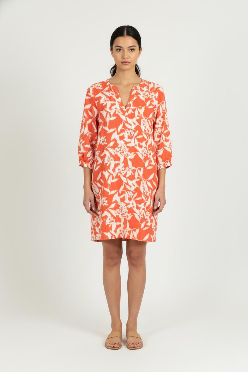 Robe Orange et Blanche - Taille S/36 de la marque La Fée Maraboutée | PARAD80462 - Vendu par Paradigme - Image 1