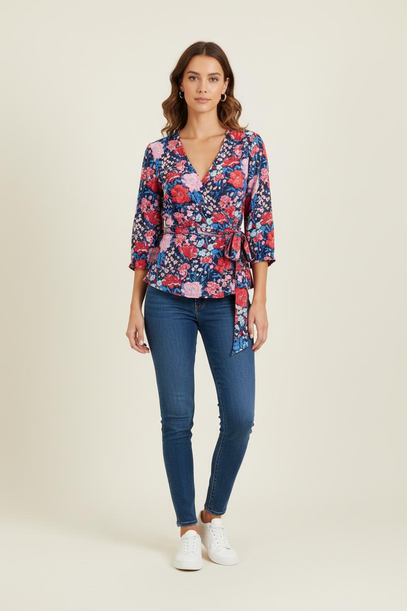 Blouse Portefeuille Multicolore - Taille L/40 de la marque Claudie Pierlot | PARAD80477 - Vendu par Paradigme - Image 1