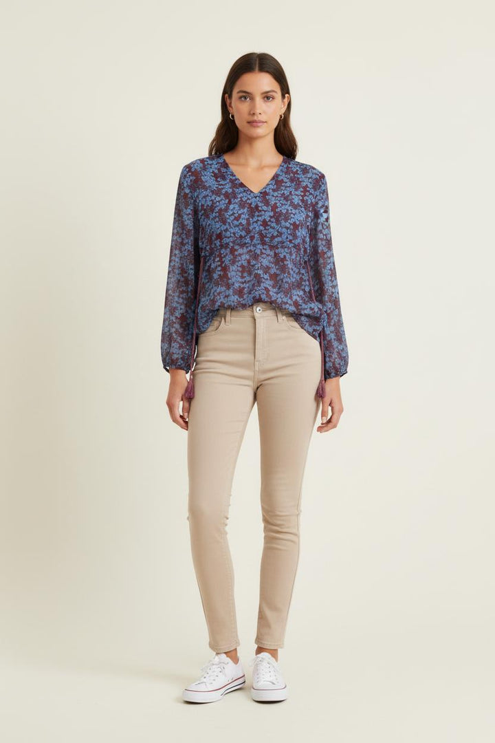 Blouse Bleu et Violet - Taille M/38 de la marque La Fée Maraboutée | PARAD80491 - Vendu par Paradigme - Image 1