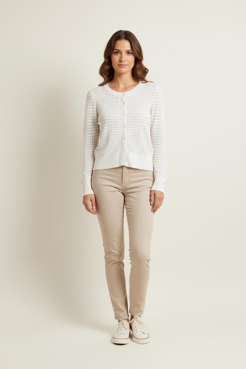 Cardigan Blanc - Taille L/40 de la marque Sandro | PARAD80494 - Vendu par Paradigme - Image 1