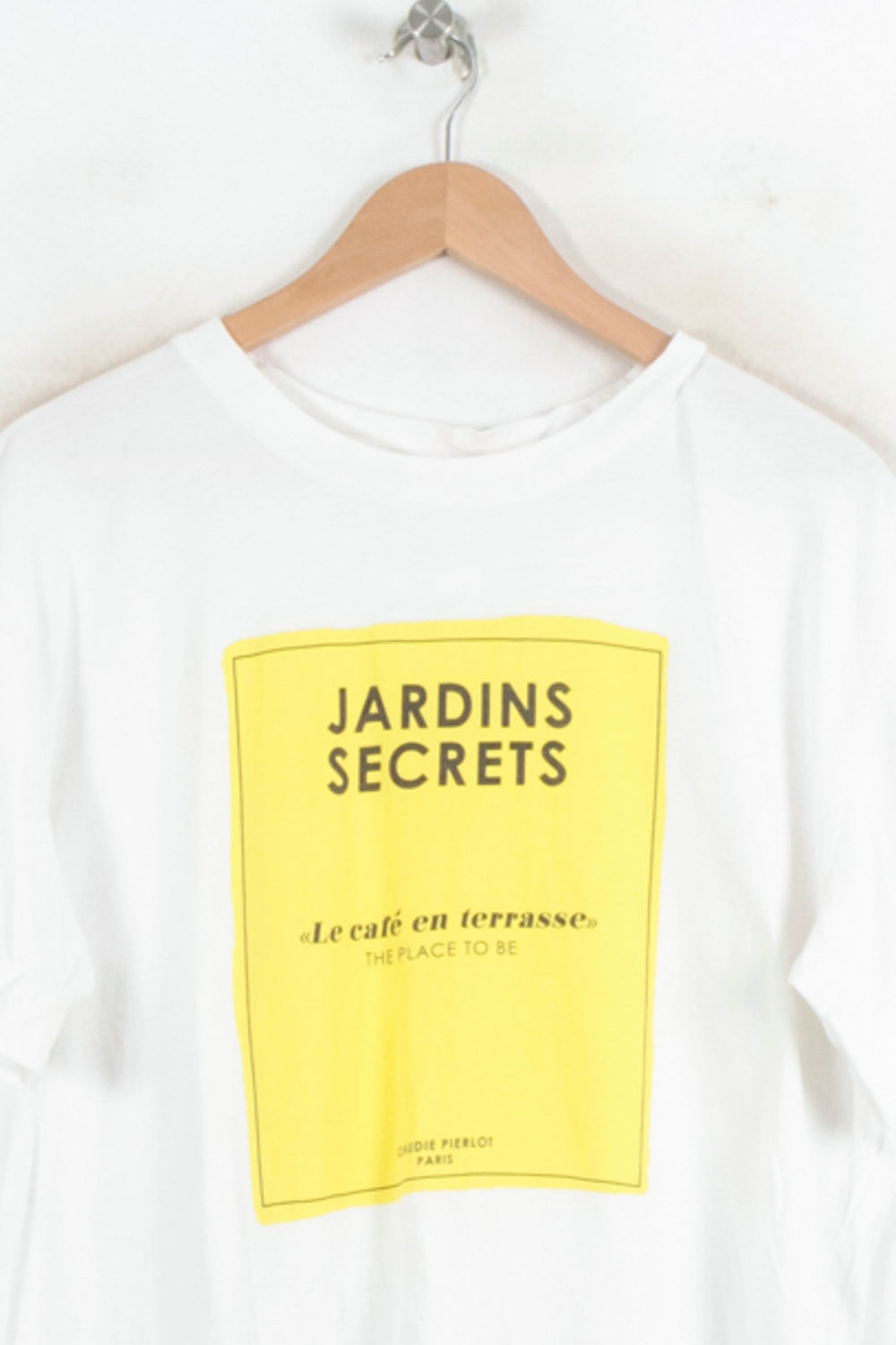 Tee-shirt Blanc et Jaune - Taille L/40 de la marque Claudie Pierlot | PARAD80503 - Vendu par Paradigme - Image 2