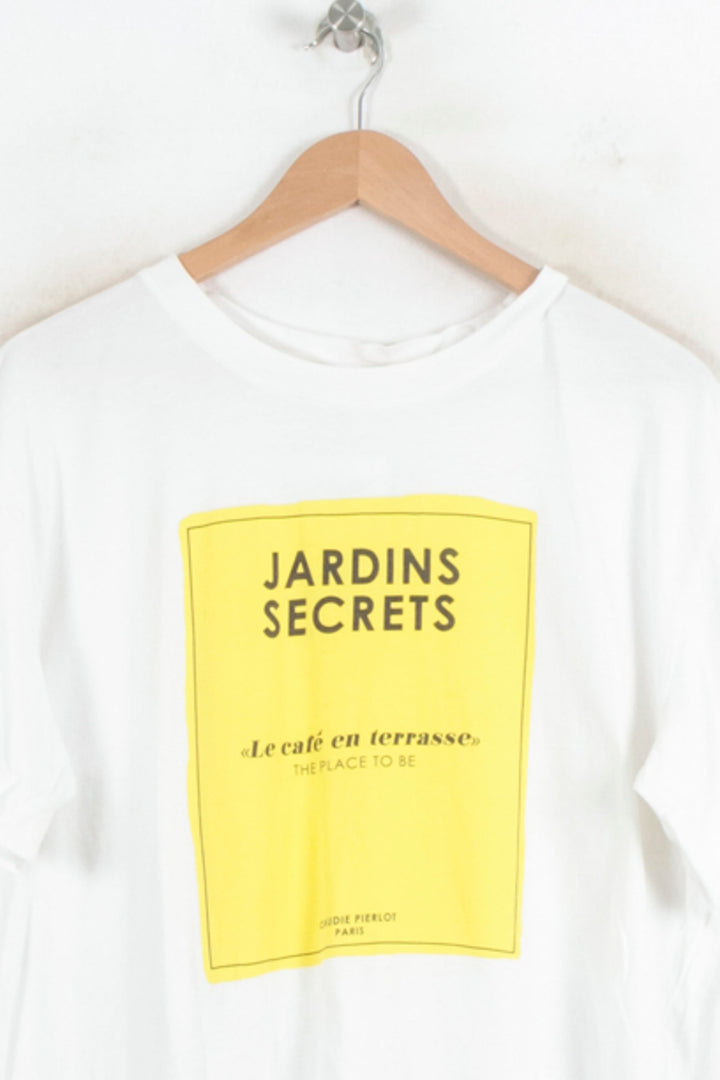 Tee-shirt Blanc et Jaune - Taille L/40 de la marque Claudie Pierlot | PARAD80503 - Vendu par Paradigme - Image 2