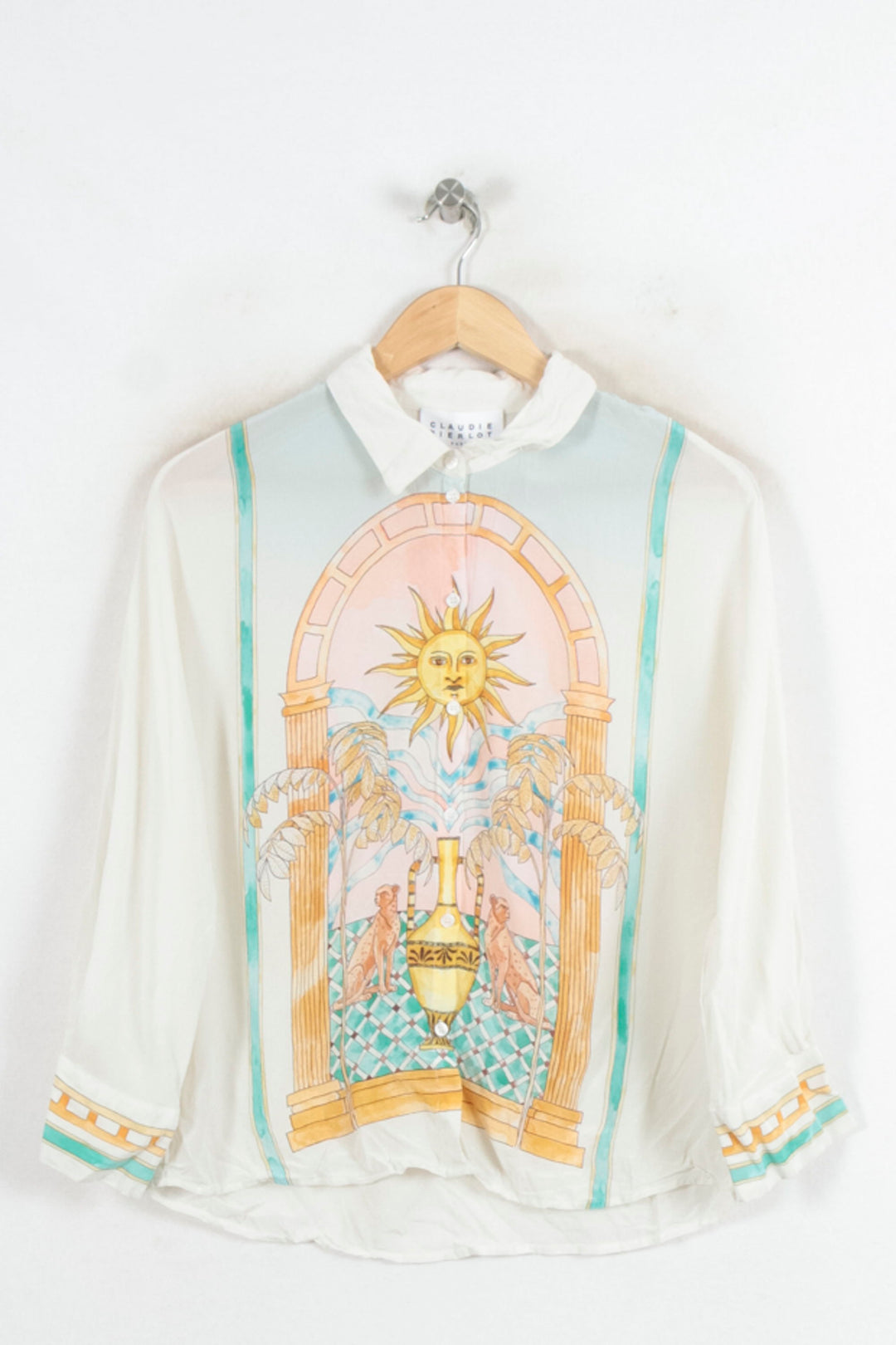 Chemise Imprimée Blanche - Taille L/40 de la marque Claudie Pierlot | PARAD80507 - Vendu par Paradigme - Image 2