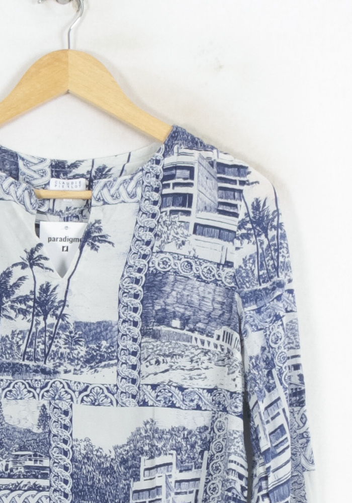 Blouse Bleue - Taille M/38 de la marque Claudie Pierlot | PARAD80508 - Vendu par Paradigme - Image 3