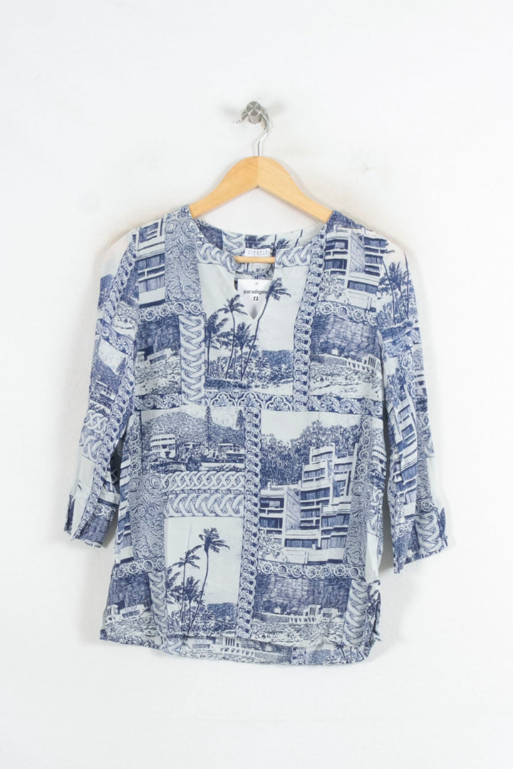 Blouse Bleue - Taille M/38 de la marque Claudie Pierlot | PARAD80508 - Vendu par Paradigme - Image 2