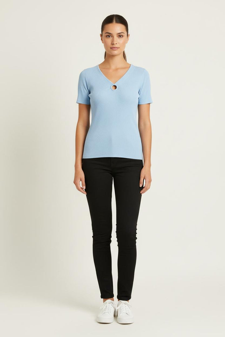 T-shirt Bleu - Taille M/38 de la marque Sandro | PARAD80511 - Vendu par Paradigme - Image 1