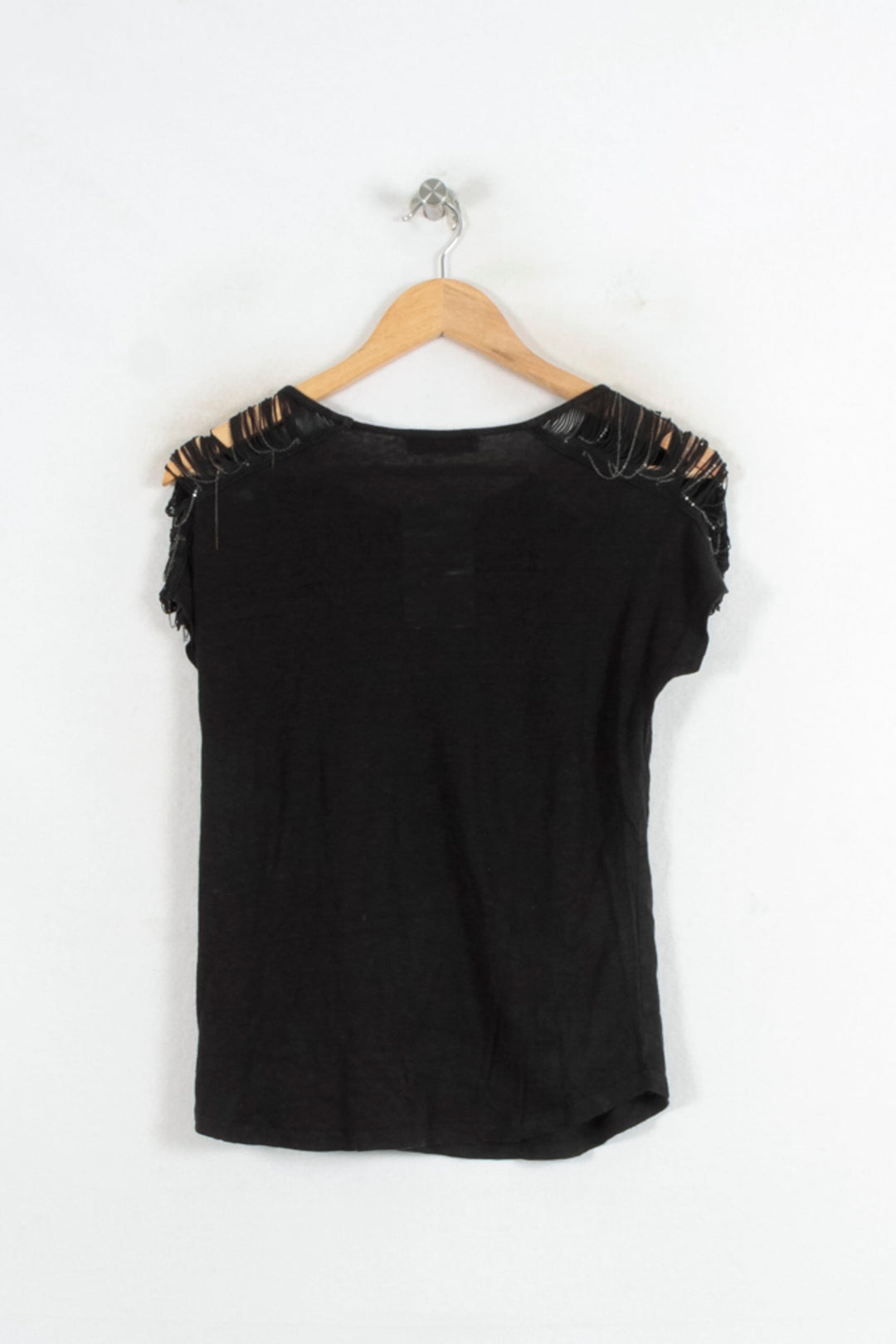 T-shirt Noir - Taille S/36 de la marque Sandro | PARAD80514 - Vendu par Paradigme - Image 4