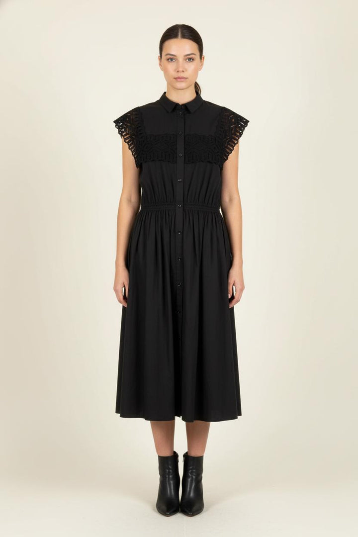 Robe Midi Noire - Taille M/38 de la marque Sandro | PARAD80533 - Vendu par Paradigme - Image 1