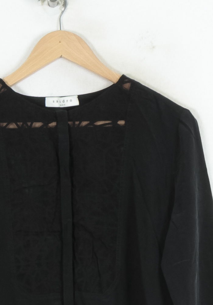 Blouse Noire - Taille L/40 de la marque Sandro | PARAD80536 - Vendu par Paradigme - Image 3