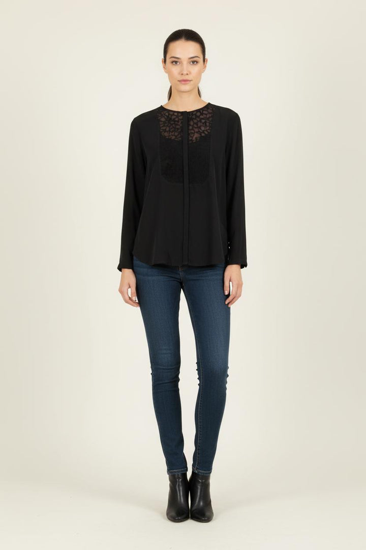 Blouse Noire - Taille L/40 de la marque Sandro | PARAD80536 - Vendu par Paradigme - Image 1