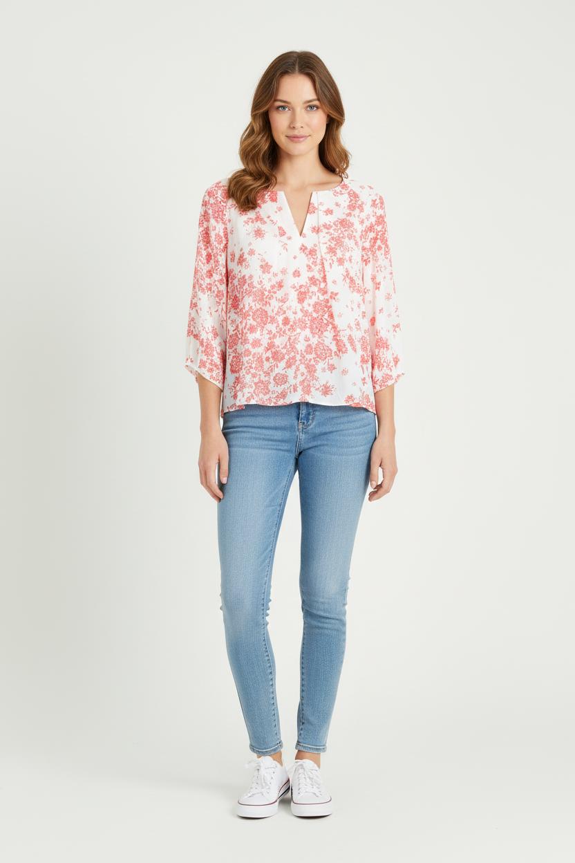 Blouse Blanche et Rouge - Taille L/40 de la marque One Step | PARAD80558 - Vendu par Paradigme - Image 1