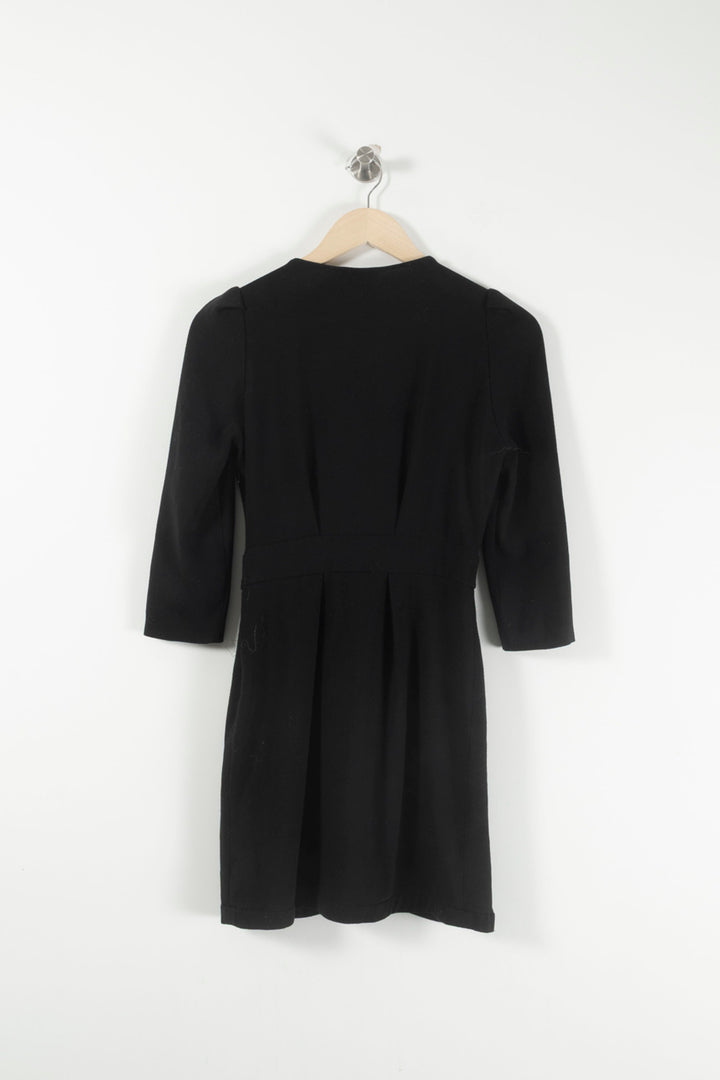 Robe Cache-Cœur Noire - Taille XS/34 de la marque Claudie Pierlot | PARAD80569 - Vendu par Paradigme - Image 4