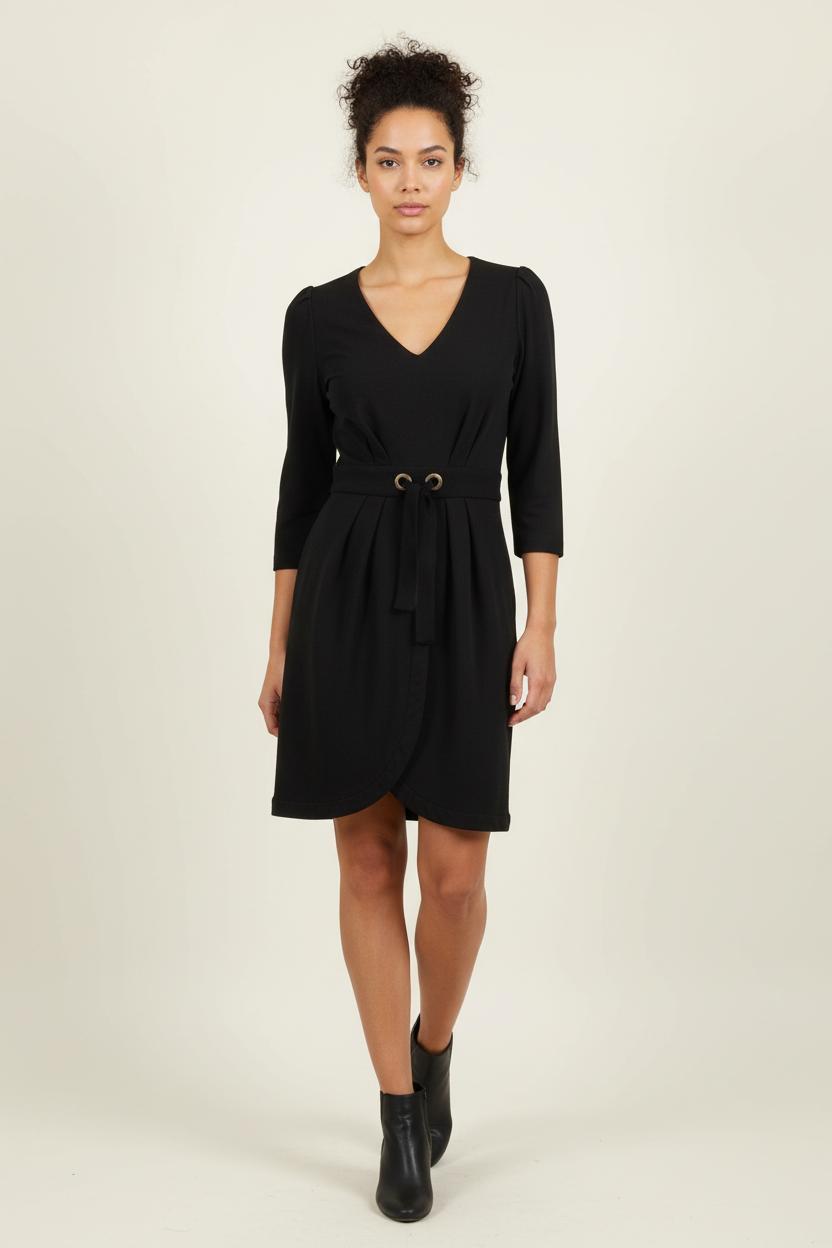 Robe Cache-Cœur Noire - Taille XS/34 de la marque Claudie Pierlot | PARAD80569 - Vendu par Paradigme - Image 1