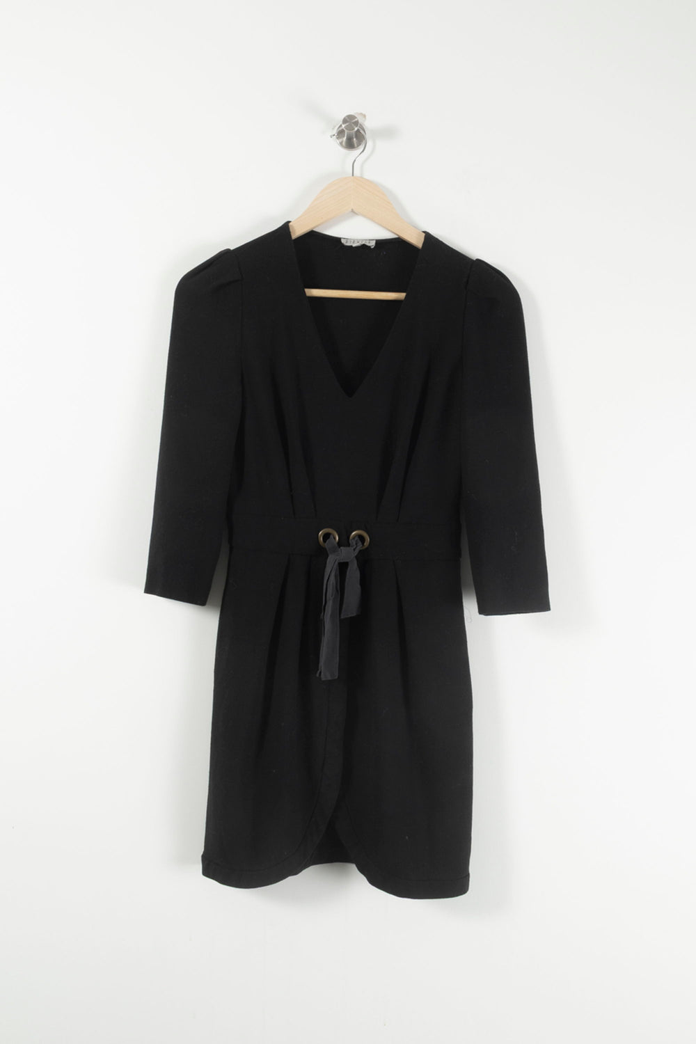 Robe Cache-Cœur Noire - Taille XS/34 de la marque Claudie Pierlot | PARAD80569 - Vendu par Paradigme - Image 2