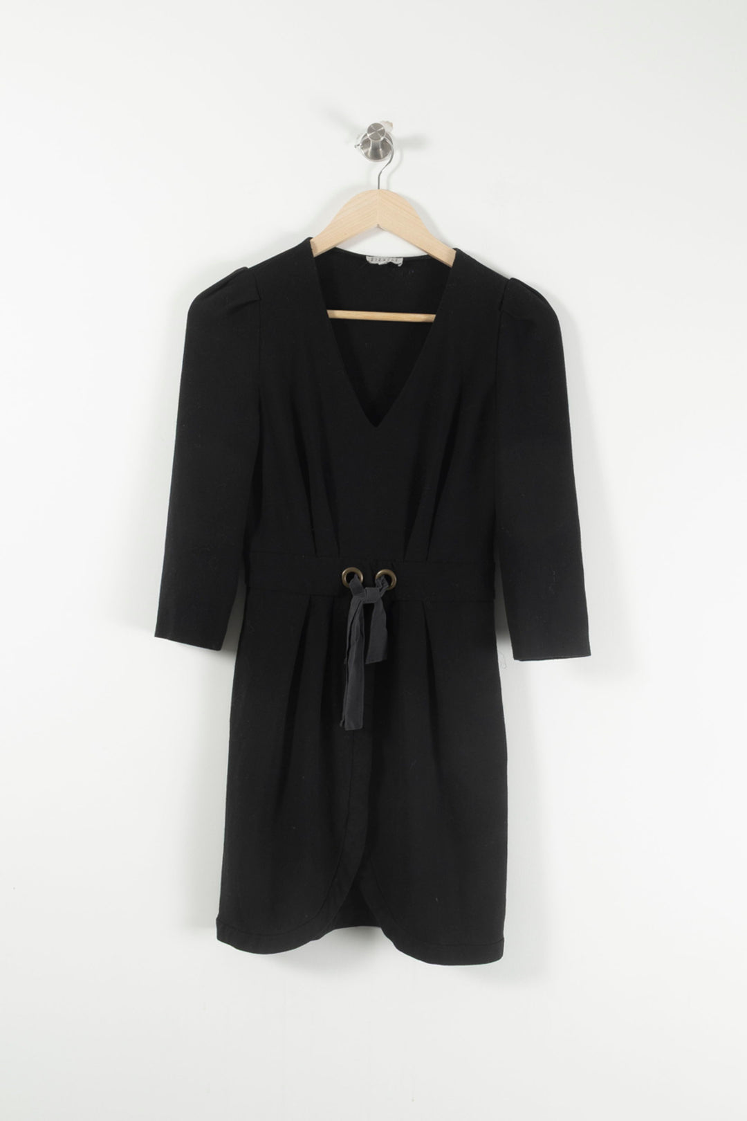 Robe Cache-Cœur Noire - Taille XS/34 de la marque Claudie Pierlot | PARAD80569 - Vendu par Paradigme - Image 2