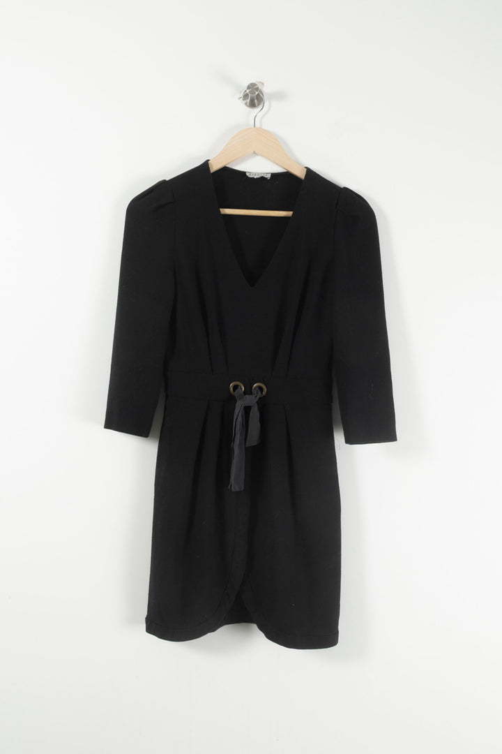 Robe Cache-Cœur Noire - Taille XS/34 de la marque Claudie Pierlot | PARAD80569 - Vendu par Paradigme - Image 2