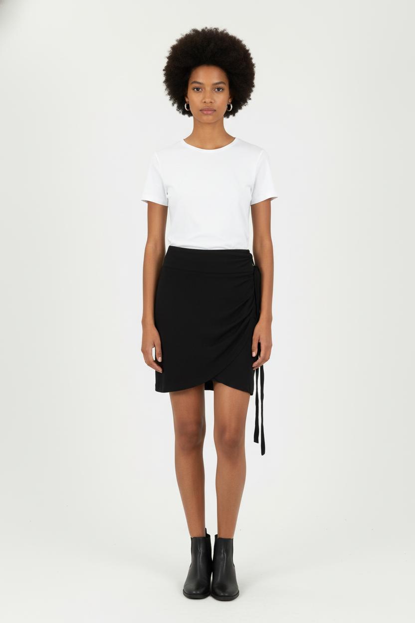 Jupe Portefeuille Noire - Taille S/36 de la marque IKKS | PARAD80570 - Vendu par Paradigme - Image 1