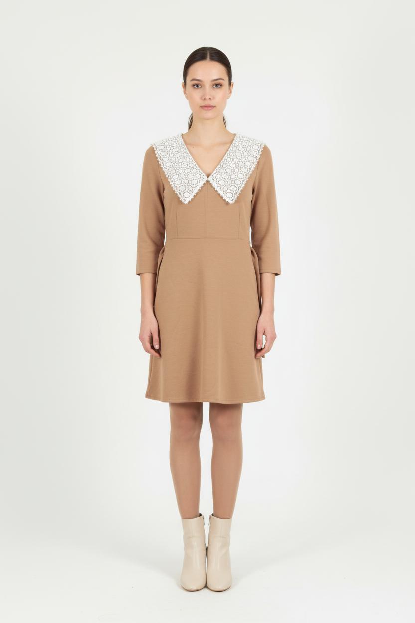Robe Courte Beige et Blanche - Taille S/36 de la marque Claudie Pierlot | PARAD80572 - Vendu par Paradigme - Image 1