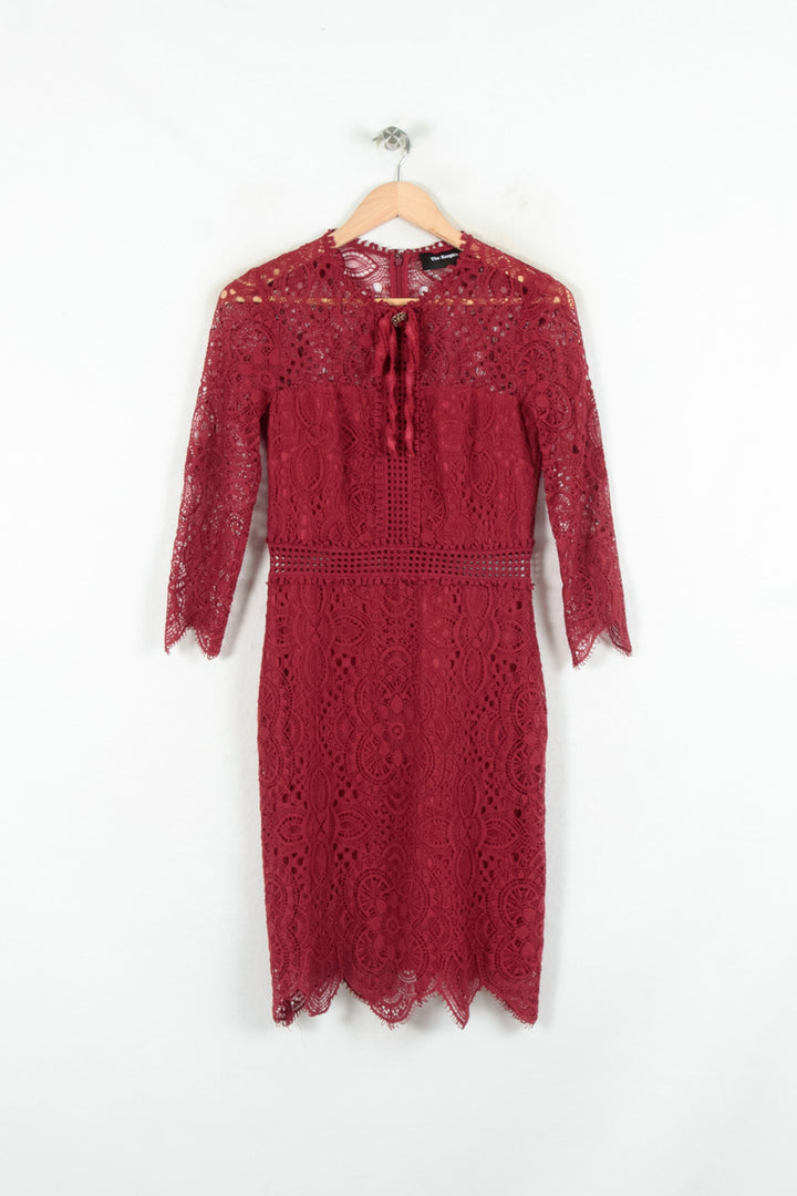 Robe En Dentelle Bordeaux - Taille XS/34 de la marque The Kooples | PARAD80573 - Vendu par Paradigme - Image 2