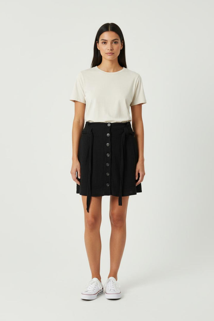 Jupe Boutonnée Noire - Taille L/40 de la marque Sézane | PARAD80577 - Vendu par Paradigme - Image 1
