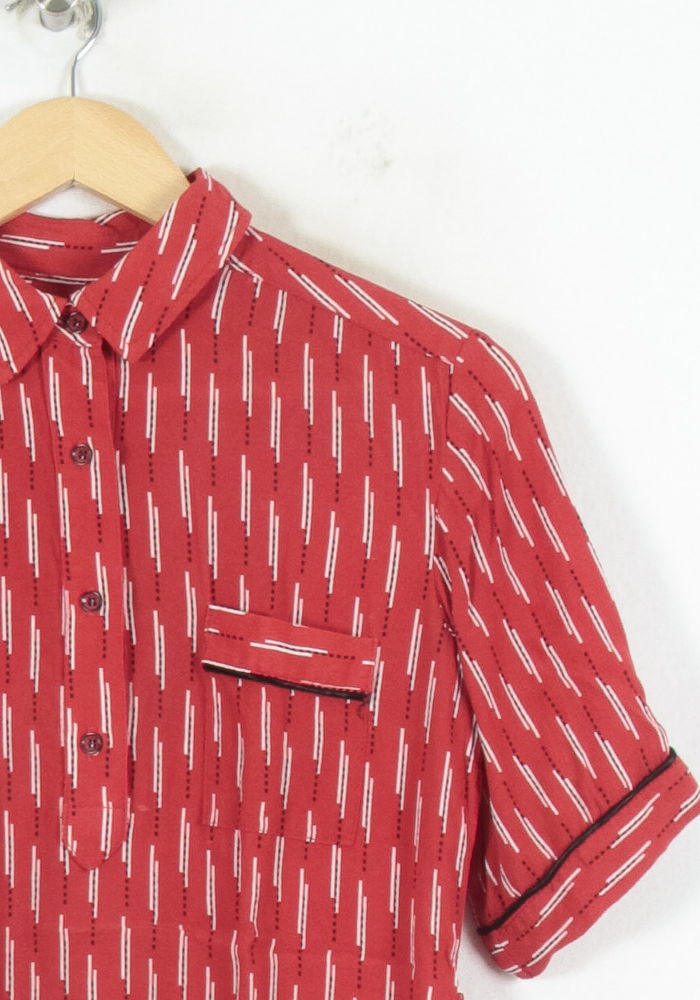 Robe Chemise Rouge et Blanche - Taille S/36 de la marque La Française | PARAD80582 - Vendu par Paradigme - Image 3