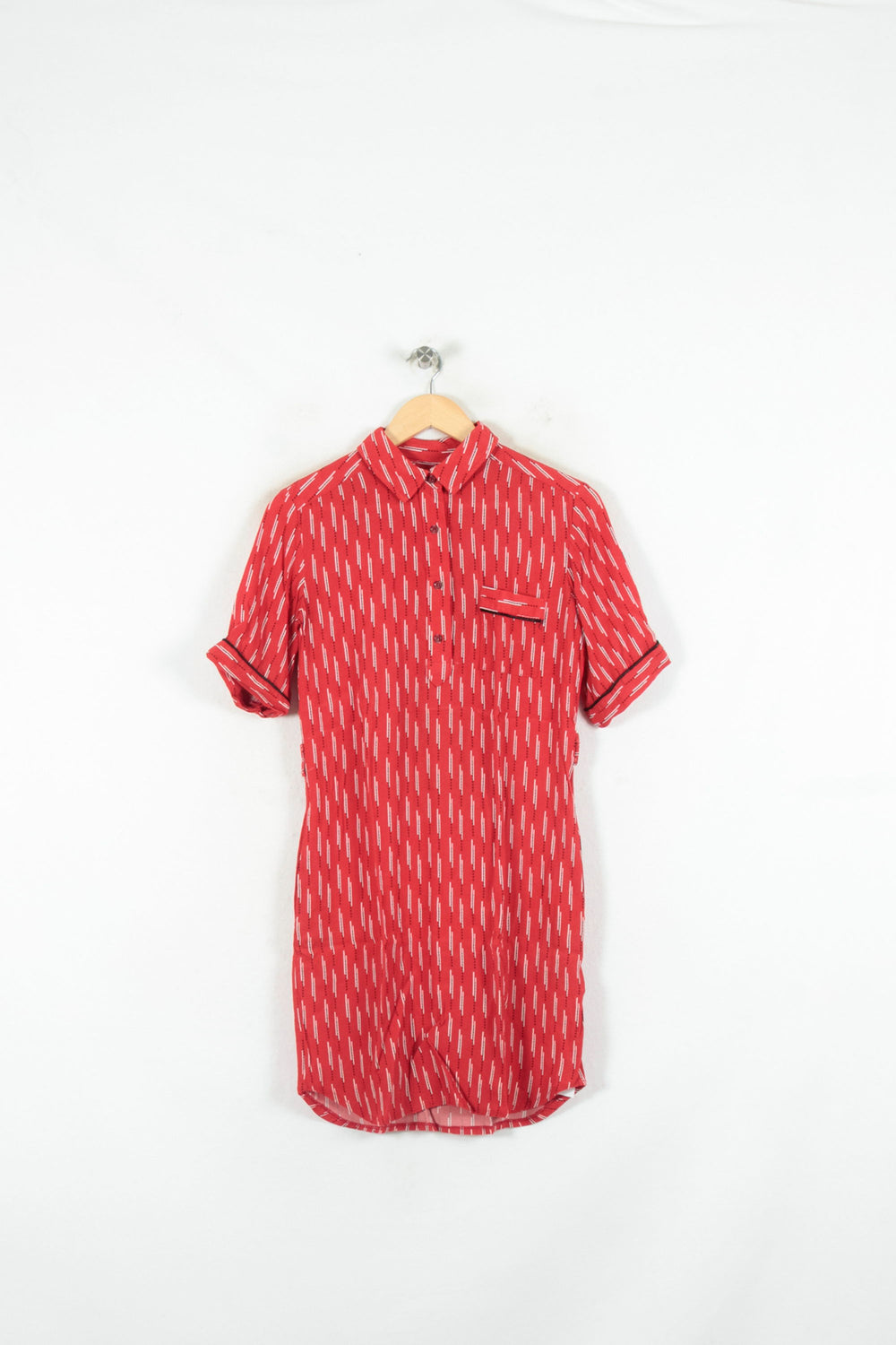 Robe Chemise Rouge et Blanche - Taille S/36 de la marque La Française | PARAD80582 - Vendu par Paradigme - Image 2